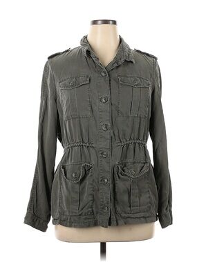 GAP Women's Olive 🫒🫒🫒 Lightweight Utility Jacket with Waist Cinch - M